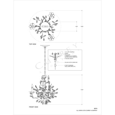 Currey & Company 9974 Crystal Bud Silver Small Chandelier in Silver Granello 7
