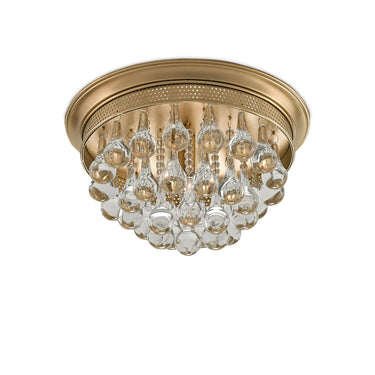 Currey & Company 9999-0002 Worthing Flush Mount in Antique Brass 3