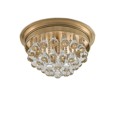 Currey & Company 9999-0002 Worthing Flush Mount in Antique Brass - Crescent Harbor