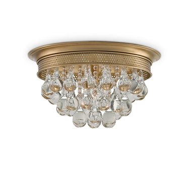 Currey & Company 9999-0002 Worthing Flush Mount in Antique Brass 1