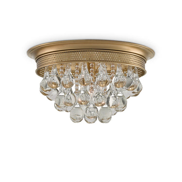 Currey & Company 9999-0002 Worthing Flush Mount in Antique Brass - Crescent Harbor