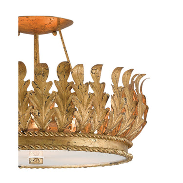 Currey & Company 9999-0024 Biddulph Semi-Flush in Gold Leaf - Crescent Harbor