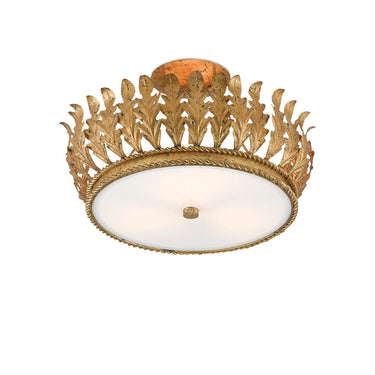 Currey & Company 9999-0024 Biddulph Semi-Flush in Gold Leaf - Crescent Harbor