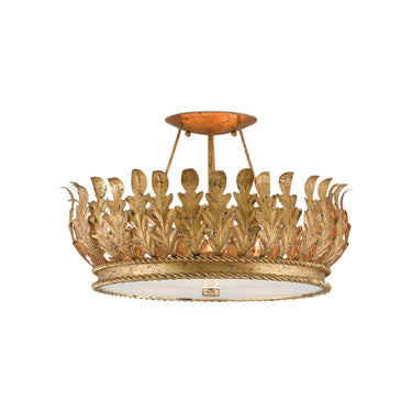 Currey & Company 9999-0024 Biddulph Semi-Flush in Gold Leaf 1
