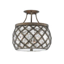 Currey & Company 9999-0029 Buckminster Semi-Flush in Pyrite Bronze/Raj Mirror 1