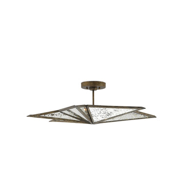 Currey & Company 9999-0031 Stargazer Semi-Flush in Pyrite Bronze/Raj Mirror - Crescent Harbor