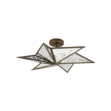 Currey & Company 9999-0031 Stargazer Semi-Flush in Pyrite Bronze/Raj Mirror 1