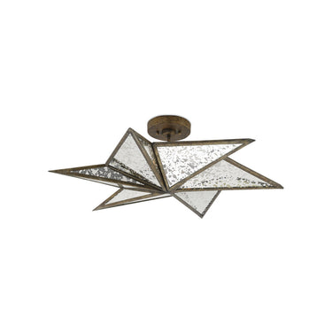 Currey & Company 9999-0031 Stargazer Semi-Flush in Pyrite Bronze/Raj Mirror - Crescent Harbor