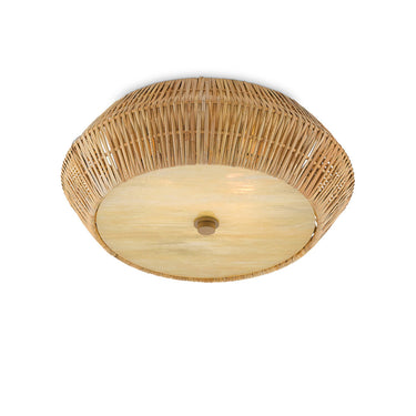 Currey & Company 9999-0033 Antibes Flush Mount in Natural/Honey Beige - Crescent Harbor