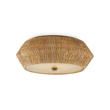 Currey & Company 9999-0033 Antibes Flush Mount in Natural/Honey Beige - Crescent Harbor