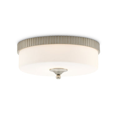 Currey & Company 9999-0052 Bryce Flush Mount in Silver Leaf/Frosted Glass - Crescent Harbor