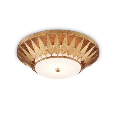 Currey & Company 9999-0055 Floris Flush Mount in New Gold Leaf/Milky Glass 3