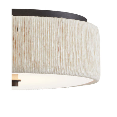 Currey & Company 9999-0062 Tyrone 1 Light Flush Mount in Natural/Black 2
