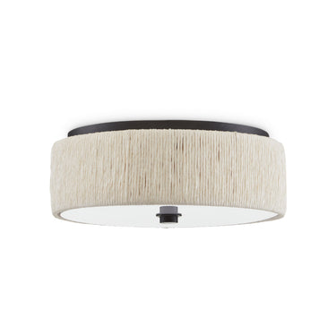 Currey & Company 9999-0062 Tyrone 1 Light Flush Mount in Natural/Black 4