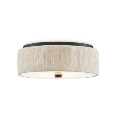 Currey & Company 9999-0062 Tyrone 1 Light Flush Mount in Natural/Black 1