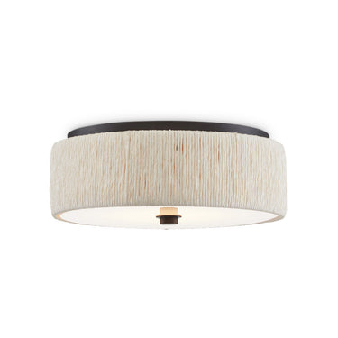 Currey & Company 9999-0062 Tyrone 1 Light Flush Mount in Natural/Black - Crescent Harbor