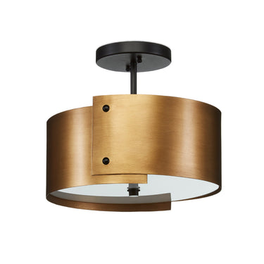 Currey & Company 9999-0063 Ritsu 1 Light Semi-Flush in Antique Brass/Black 4