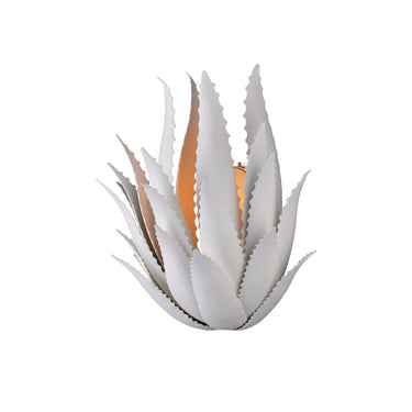 Currey & Company Agave 1-Light White Wall Sconce 2