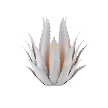Currey & Company Agave 1-Light White Wall Sconce 