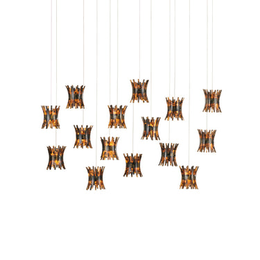 Currey & Company Alsop 15-Light Linear Multi-Drop Pendant 