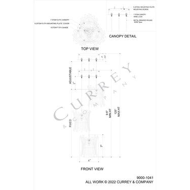 Currey & Company Alsop 3-Light Round Multi-Drop Pendant 3