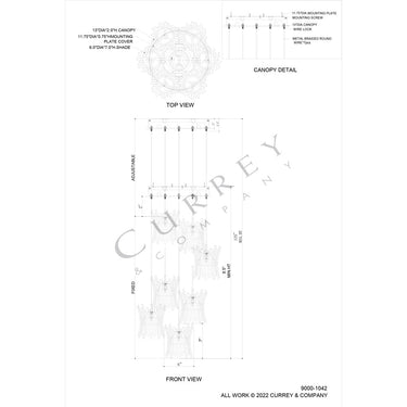 Currey & Company Alsop 7-Light Round Multi-Drop Pendant 4