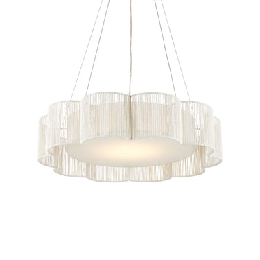 Currey & Company Ancroft 32" White LED 1-Light Chandelier 