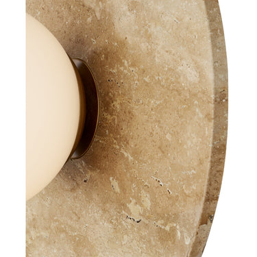 Currey & Company Apricity 1-Light Travertine Wall Sconce 1