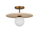 Currey & Company Apricity 16" Travertine 1-Light Semi-Flush Mount 3