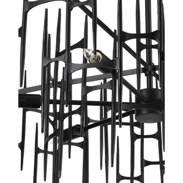 Currey & Company Attingham 31.25" Black 6-Light Chandelier 1