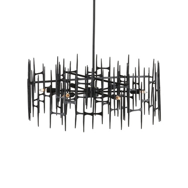 Currey & Company Attingham 31.25" Black 6-Light Chandelier 