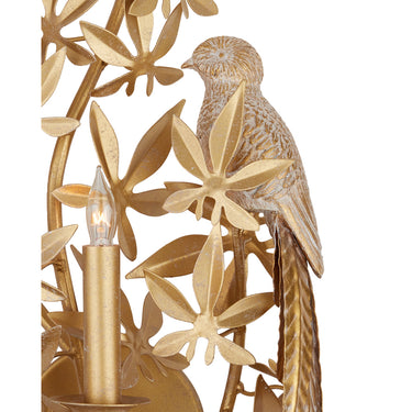 Currey & Company Aviary Gold 1-Light Wall Sconce 7