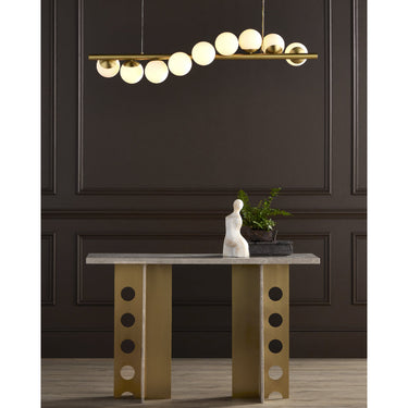 Currey & Company Barcarolle 48" Brass 9-Light Linear Chandelier 5
