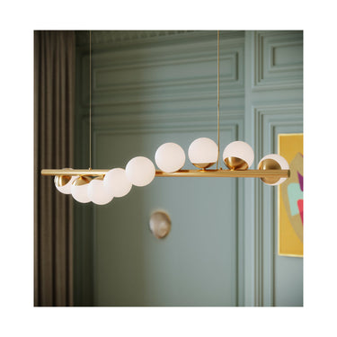 Currey & Company Barcarolle 48" Brass 9-Light Linear Chandelier 7