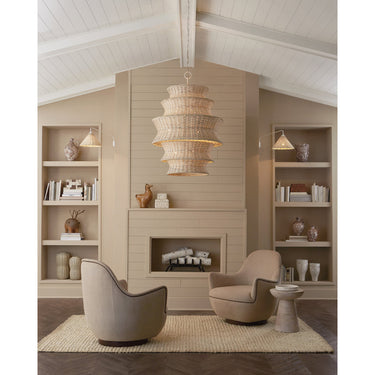 Currey & Company Basket White Swing-Arm 1-Light Wall Sconce 5