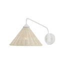 Currey & Company Basket White Swing-Arm 1-Light Wall Sconce 