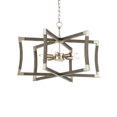 Currey & Company Bastian 27" Gray 6-Light Convertible Semi-Flush Mount 4