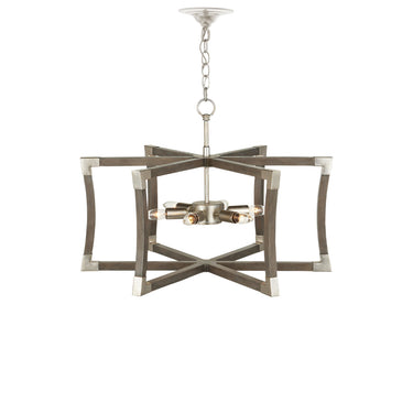 Currey & Company Bastian 27" Gray 6-Light Convertible Semi-Flush Mount 6