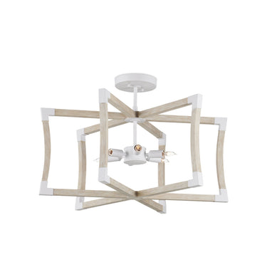 Currey & Company Bastian 27" Sandstone 6-Light Convertible Semi-Flush Mount 2