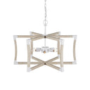 Currey & Company Bastian 27" Sandstone 6-Light Convertible Semi-Flush Mount 