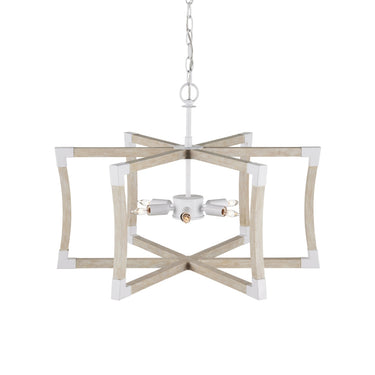 Currey & Company Bastian 27" Sandstone 6-Light Convertible Semi-Flush Mount 