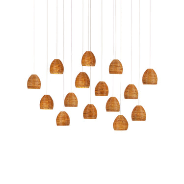 Currey & Company Beehive 15-Light Linear Multi-Drop Pendant 