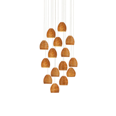 Currey & Company Beehive 15-Light Round Multi-Drop Pendant 