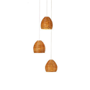 Currey & Company Beehive 3-Light Round Multi-Drop Pendant 