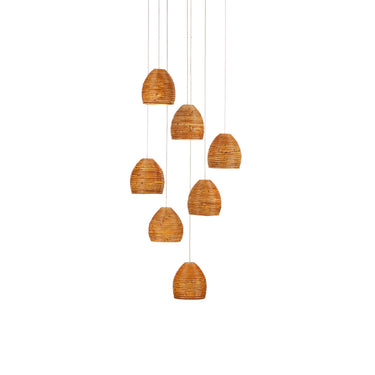 Currey & Company Beehive 7-Light Round Multi-Drop Pendant 