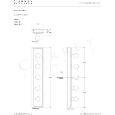 Currey & Company Berdine Large 5-Light Wall Sconce 16
