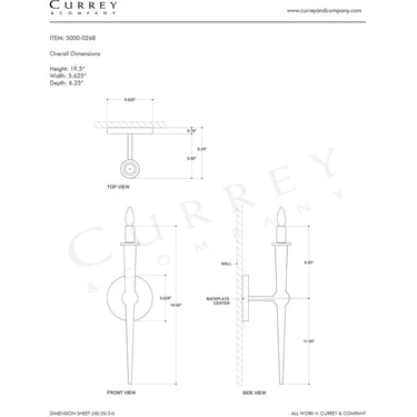 Currey & Company Blackthorn 1-Light Wall Sconce 4