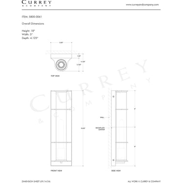 Currey & Company Blaine Bath 1-Light Wall Sconce 15