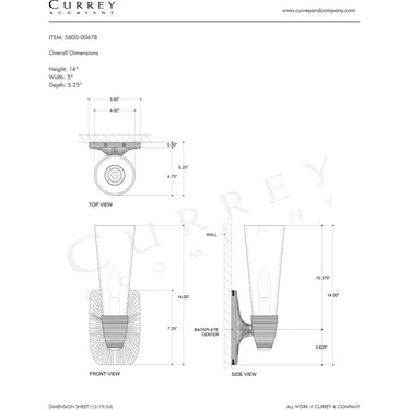 Currey & Company Bonaz Bath 1-Light Wall Sconce 13