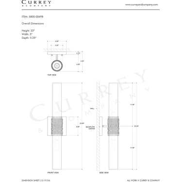 Currey & Company Brietta Bath 2-Light Wall Sconce 12